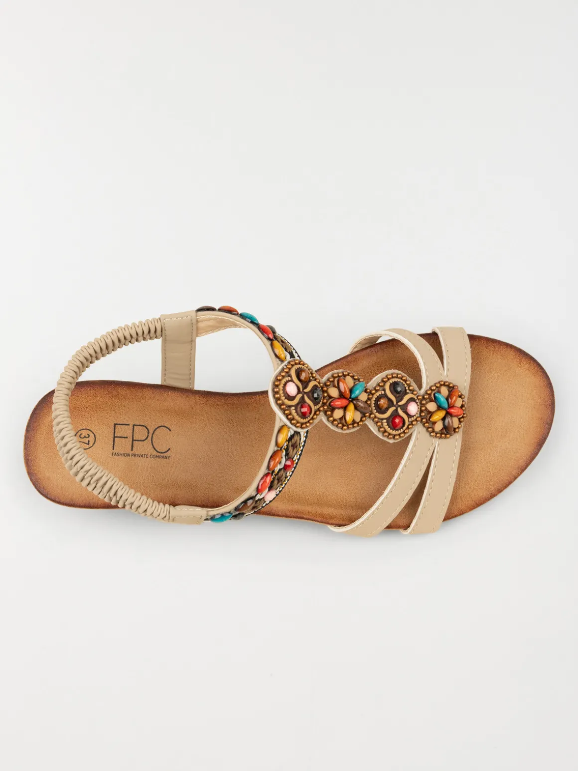 Sandale compensée perles femme (36-41)