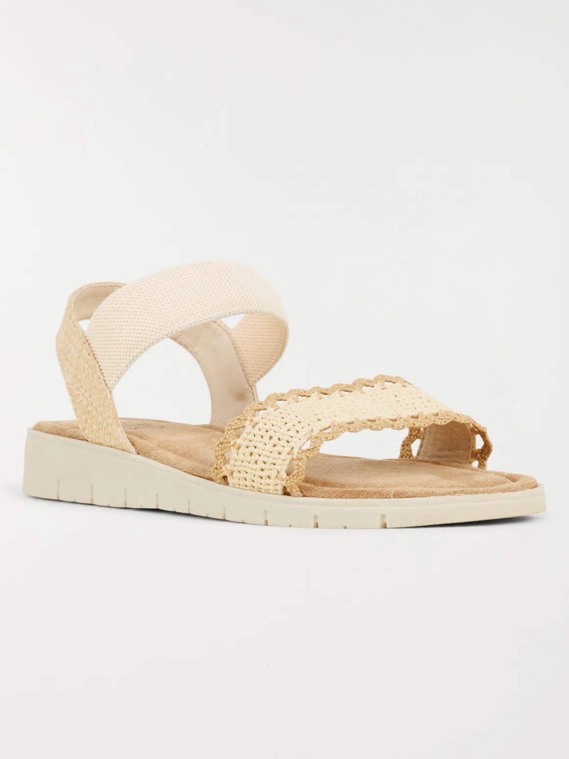 Sandale elastiquée beige femme (36-41)