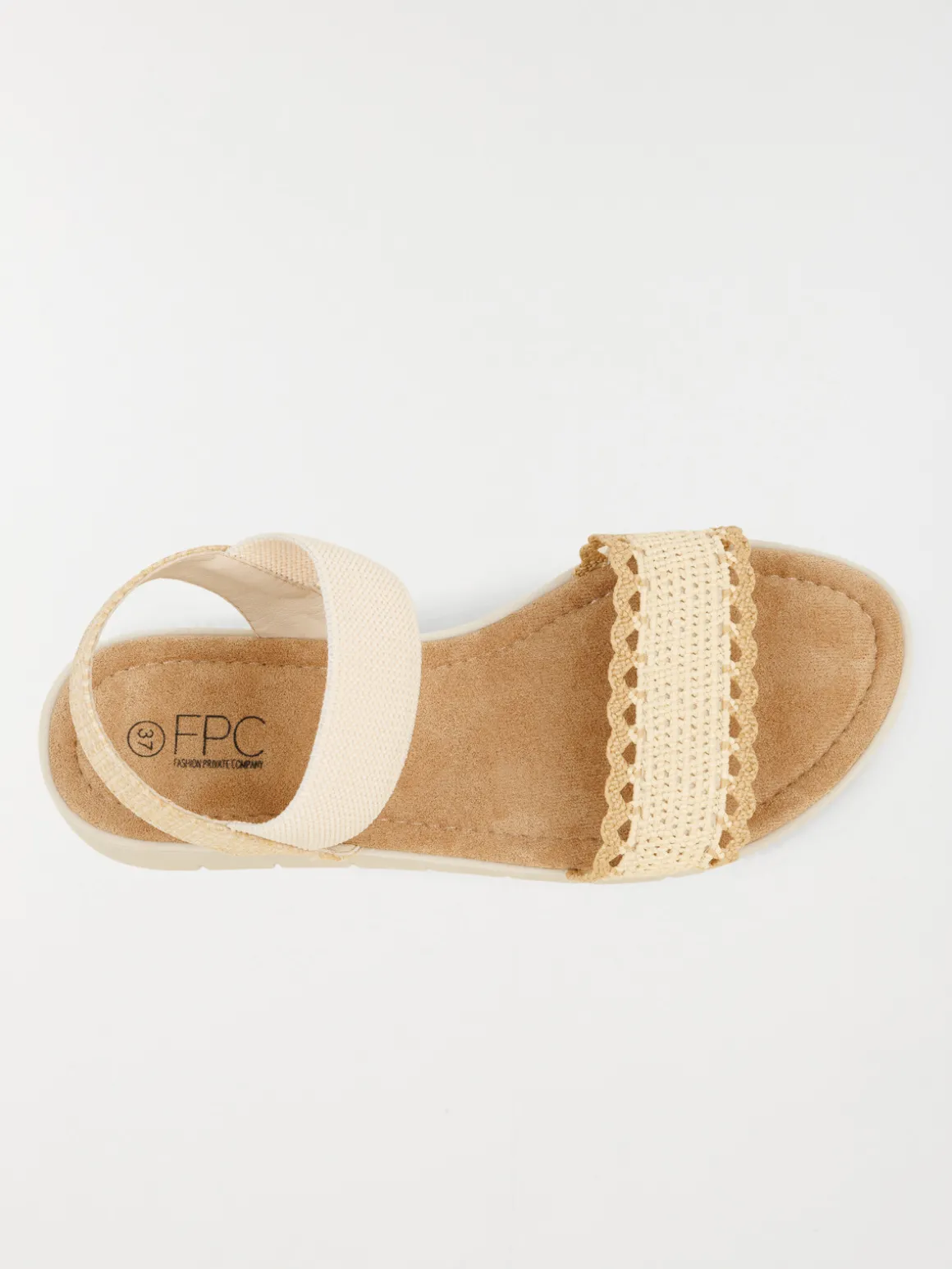 Sandale elastiquée beige femme (36-41)