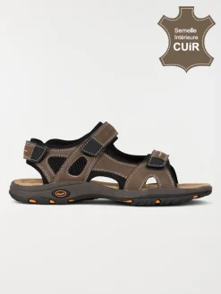 Sandale marron à scratch homme (40-45)