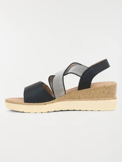 Sandale navy compensée femme (36-41)