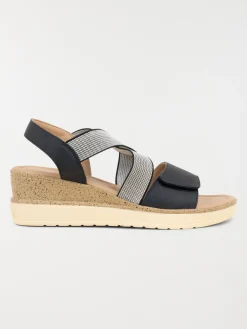 Sandale navy compensée femme (36-41)
