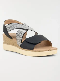 Sandale navy compensée femme (36-41)