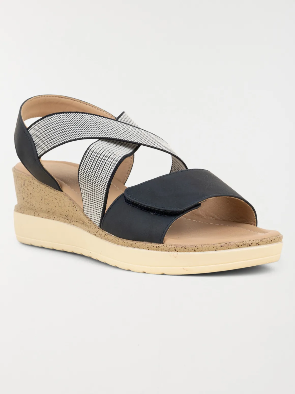 Sandale navy compensée femme (36-41)