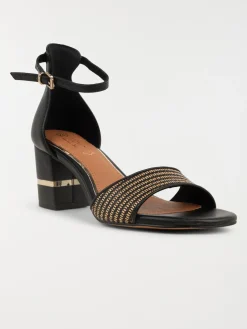 Sandale noire à talon femme (36-41)