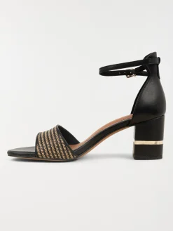 Sandale noire à talon femme (36-41)