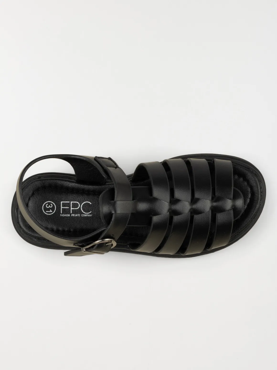 Sandale noire plateforme fille (31-36)