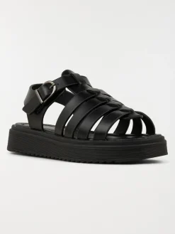 Sandale noire plateforme fille (31-36)