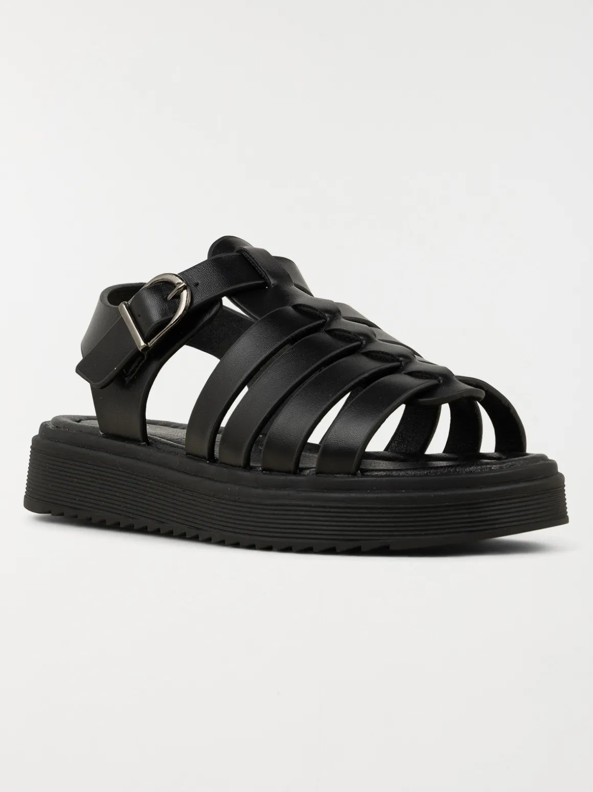 Sandale noire plateforme fille (31-36)