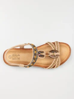 Sandale plate bijoux nude femme (36-41)