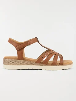 Sandale plate marron femme (36-41)