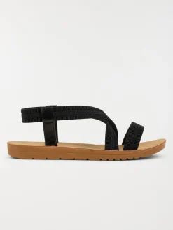 Sandale plate noire femme (36-41)