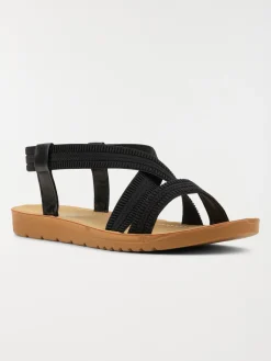 Sandale plate noire femme (36-41)