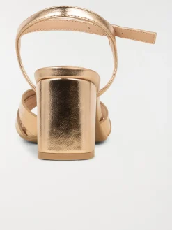 Sandale rose dorée à talon femme (36-41)