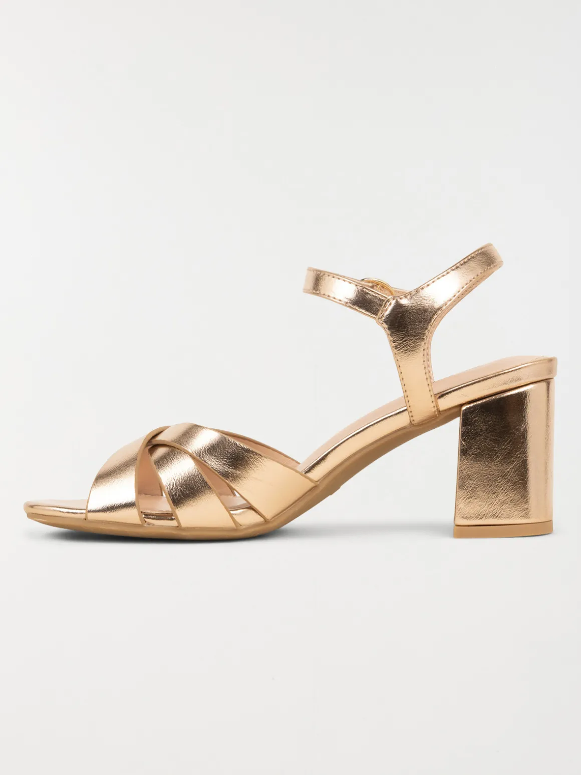 Sandale rose dorée à talon femme (36-41)