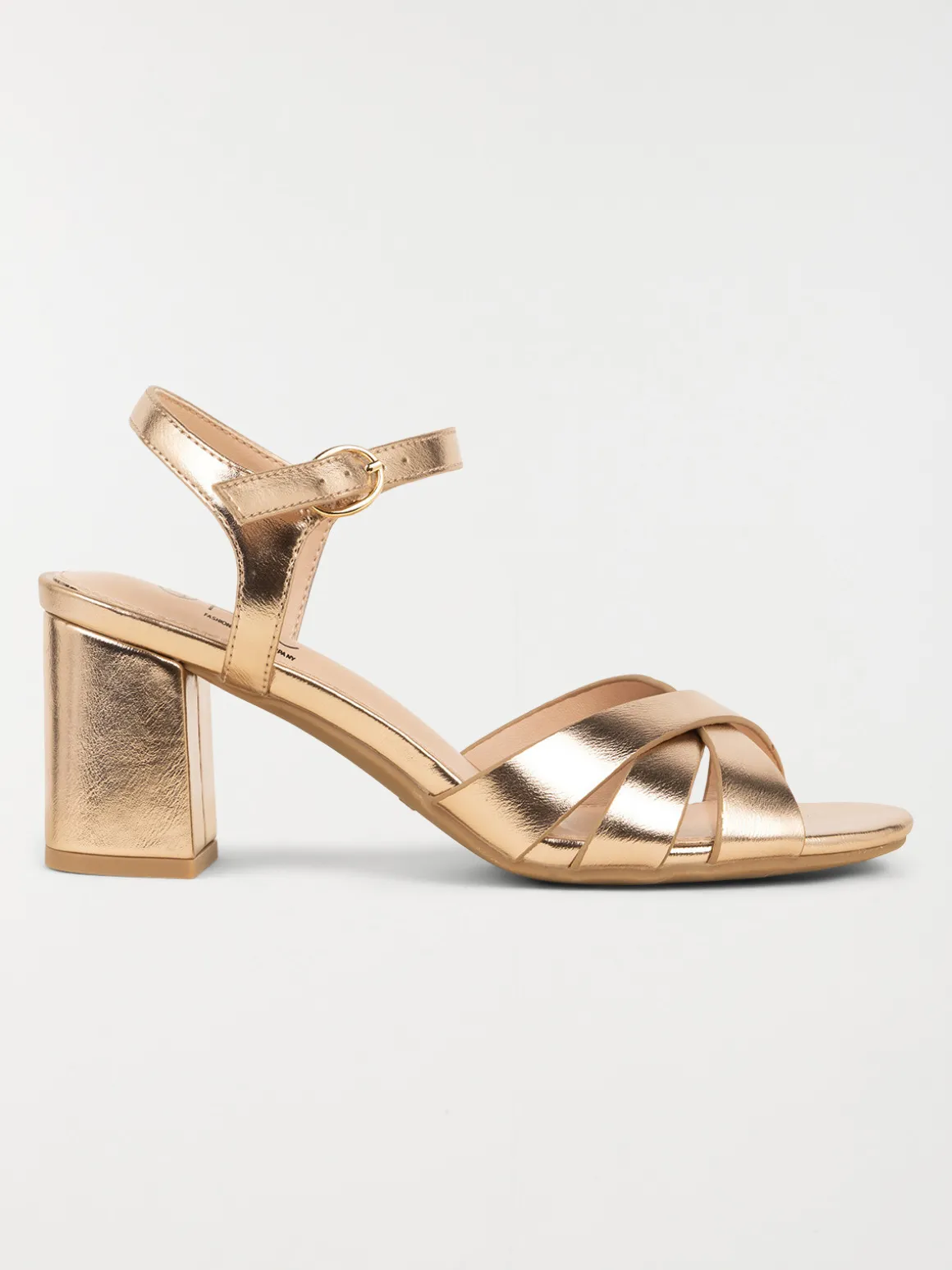 Sandale rose dorée à talon femme (36-41)