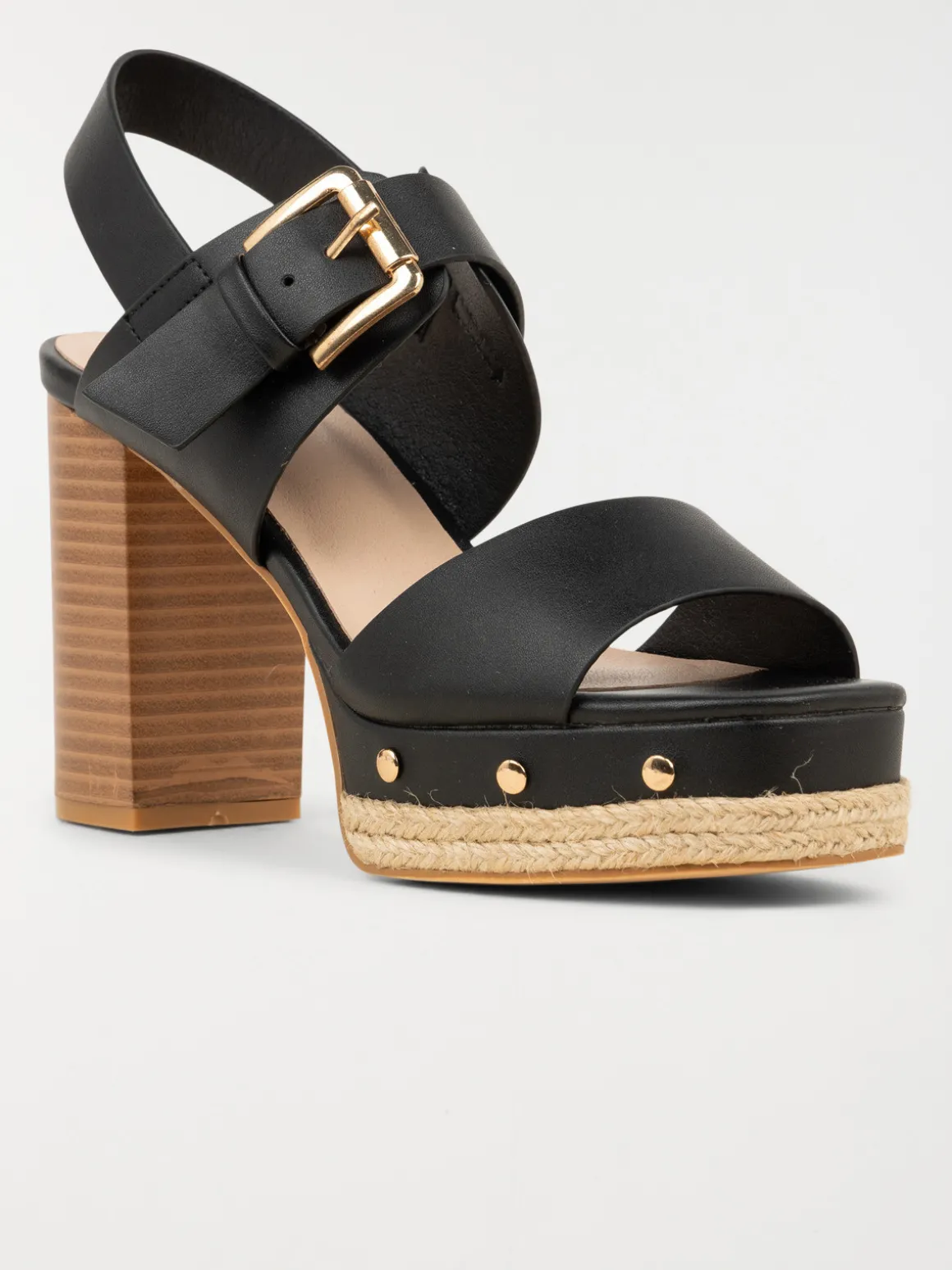 Sandale talon haut femme noir (36-41)
