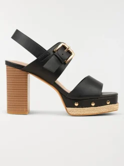 Sandale talon haut femme noir (36-41)
