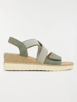 Sandale verte compensée femme (36-41)