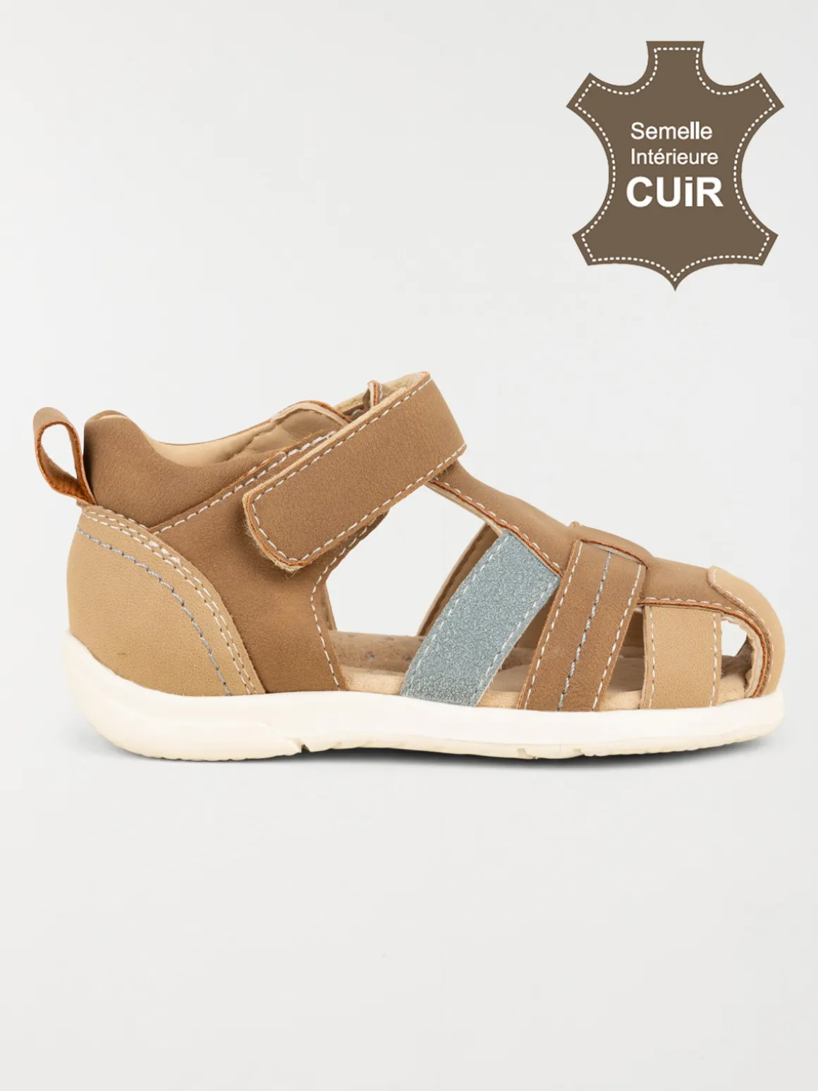 Sandales à scratchs camel garçon (18-23)