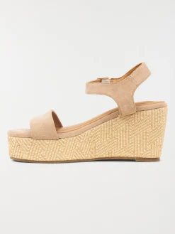 Sandales beige compensées femme (36-41)