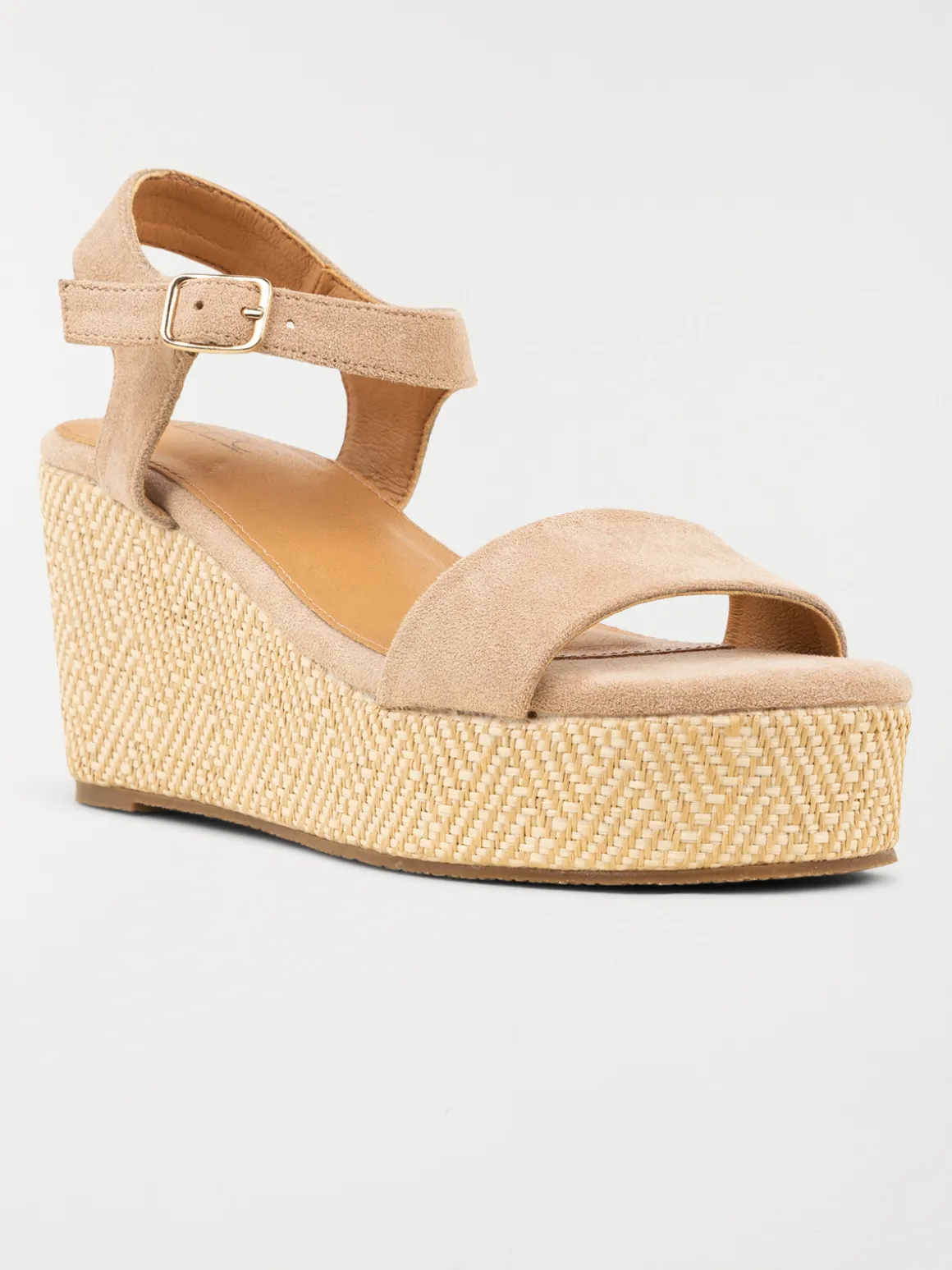 Sandales beige compensées femme (36-41)