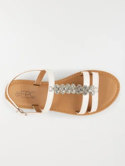 Sandales bijoux blanches femme (37-42)