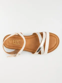 Sandales blanches brides fille (24-30)