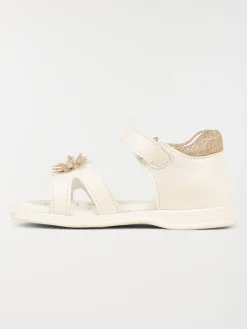 Sandales blanches fleurs fille (16-23)