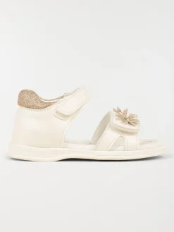 Sandales blanches fleurs fille (16-23)