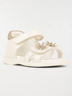 Sandales blanches fleurs fille (16-23)