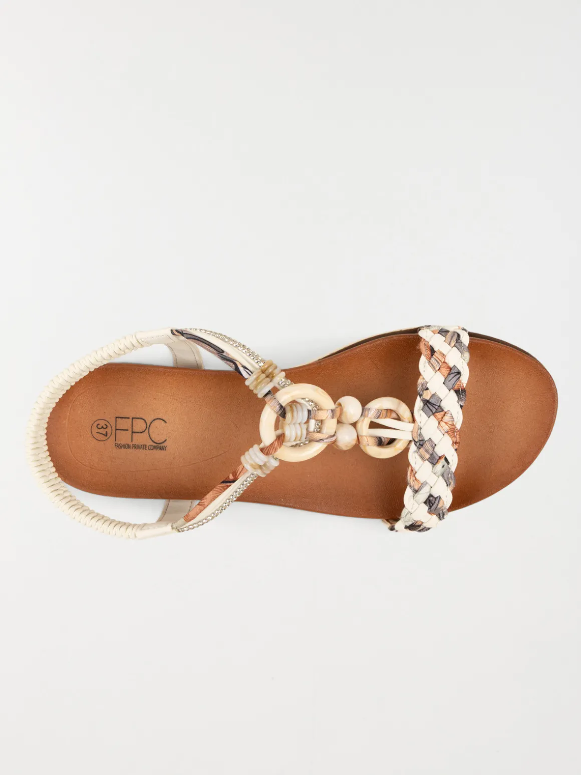 Sandales blanches perles femme (36-41)
