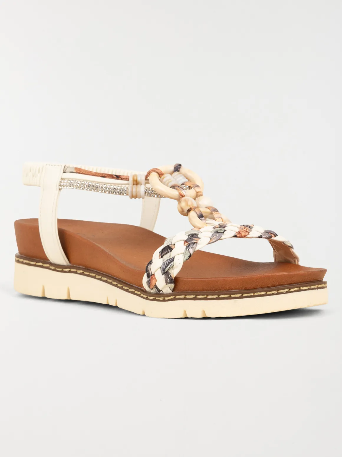 Sandales blanches perles femme (36-41)