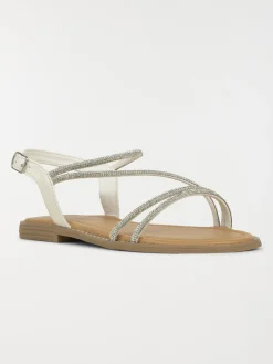 Sandales blanches strass femme (36-41)
