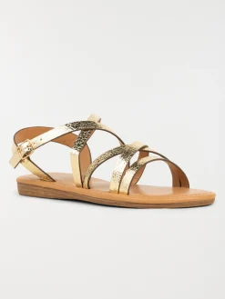 Sandales brides texturées femme (36-41)