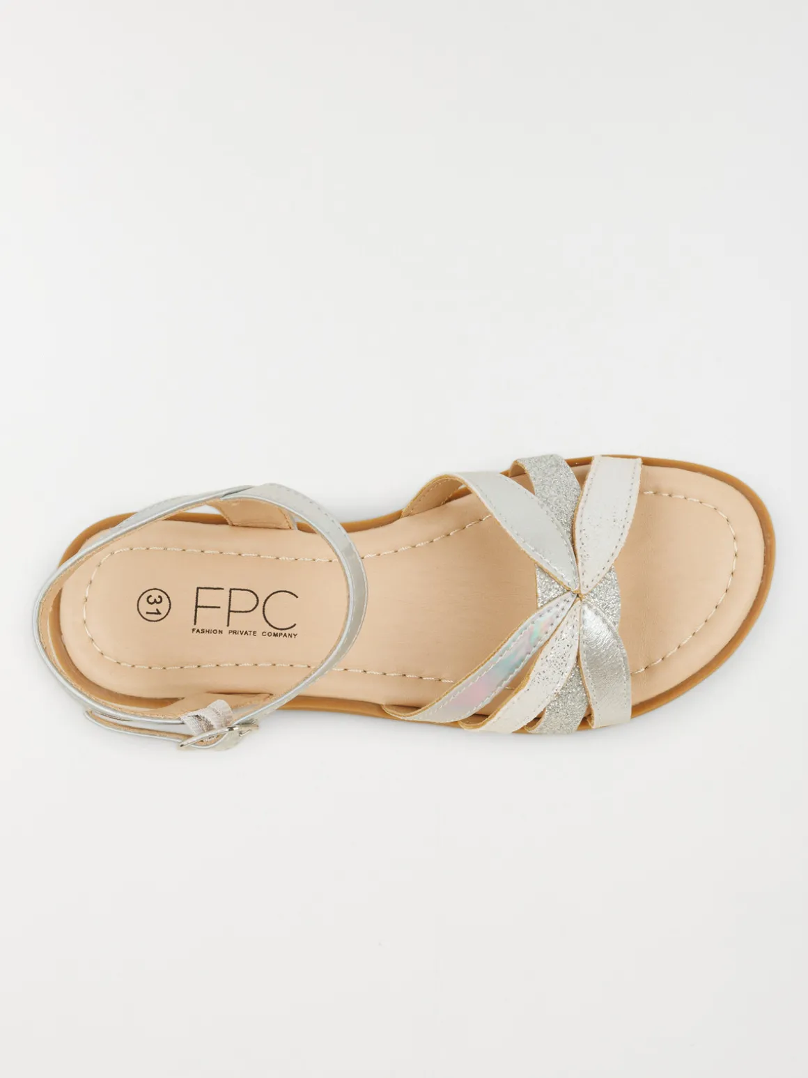 Sandales coloris argent fille (24-30)