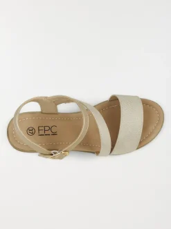 Sandales compensées dorées femme (36-41)