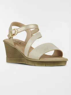Sandales compensées dorées femme (36-41)