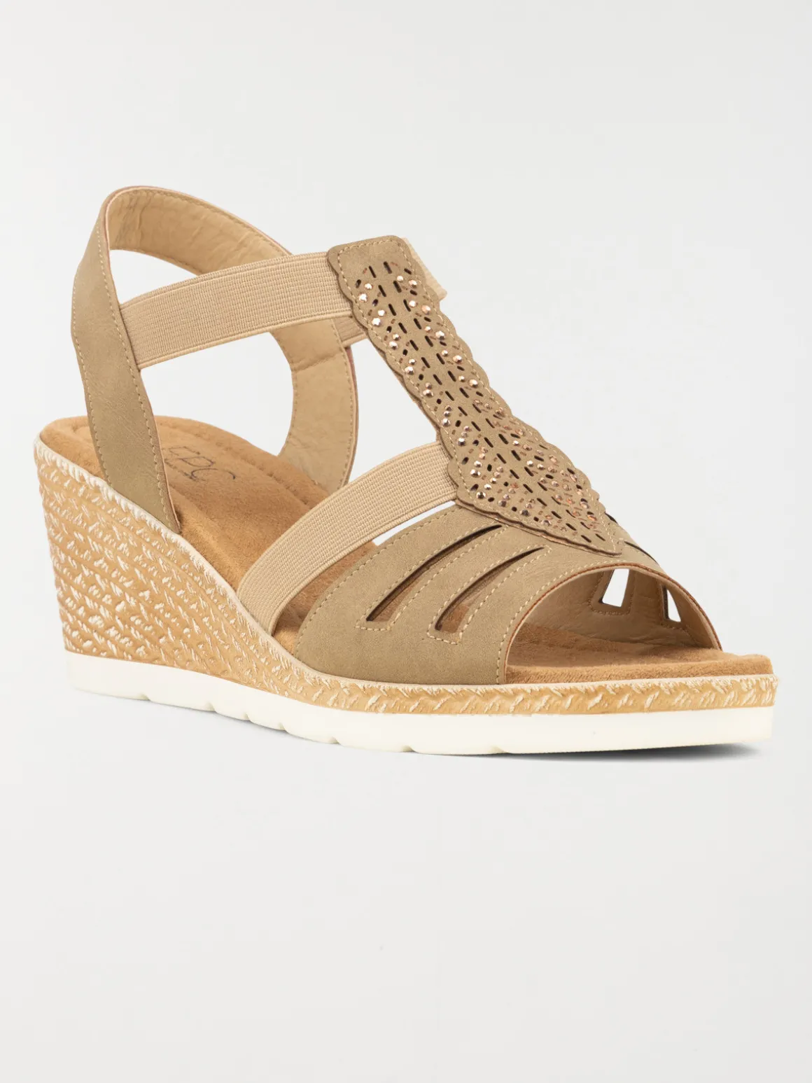 Sandales compensées femme strass (36-41)