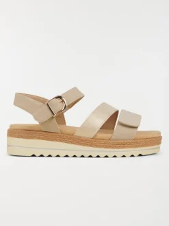 Sandales compensées femme beige (36-41)