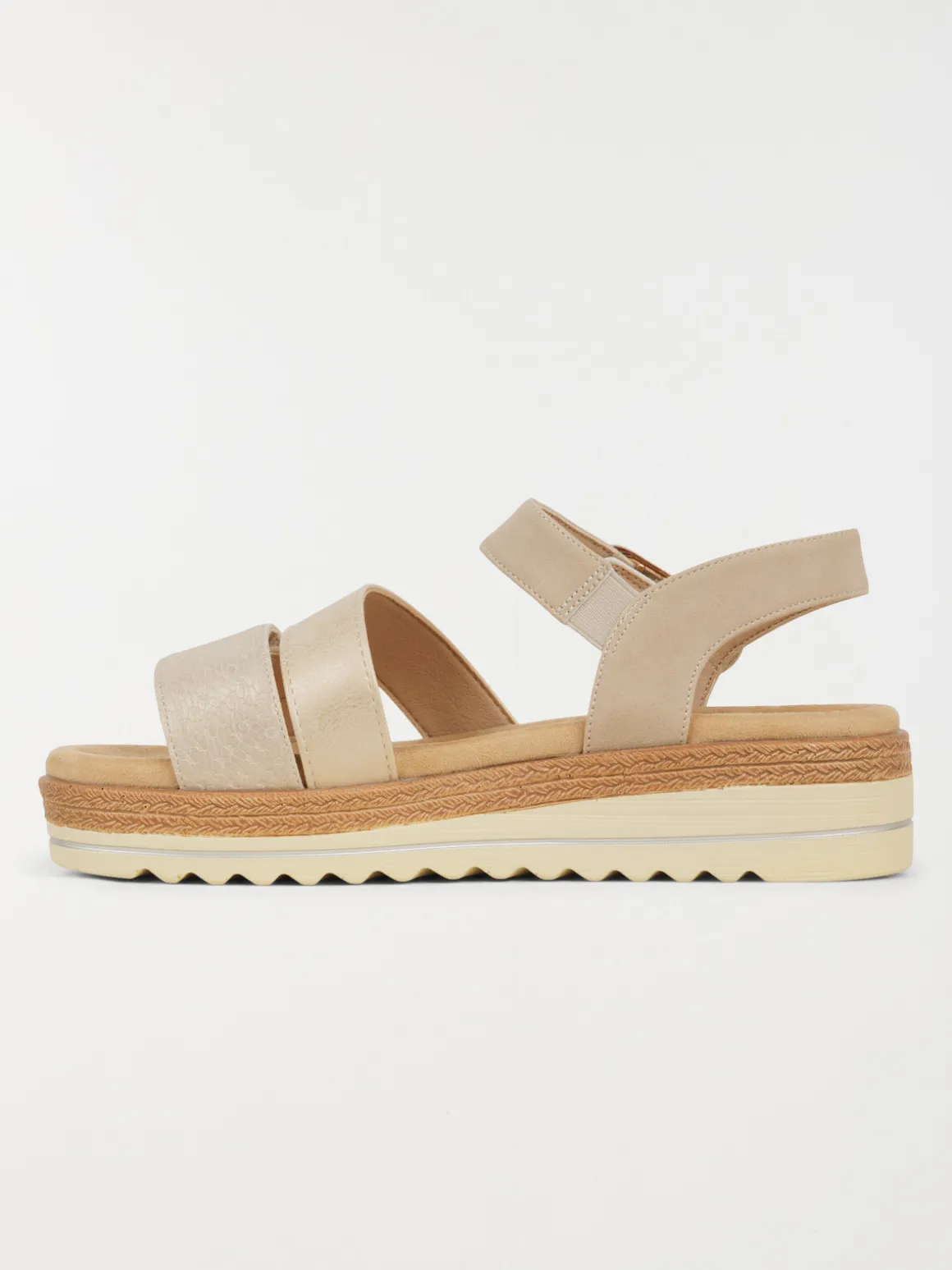 Sandales compensées femme beige (36-41)