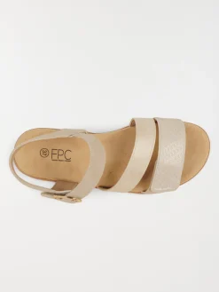 Sandales compensées femme beige (36-41)