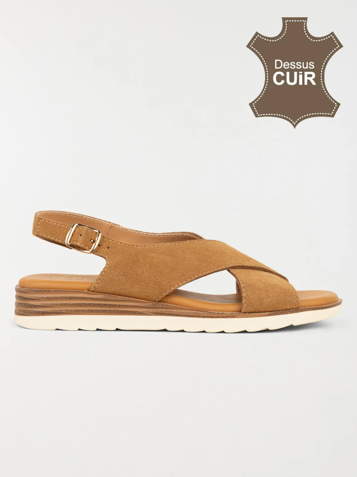 Sandales compensées femme tan (36-41)