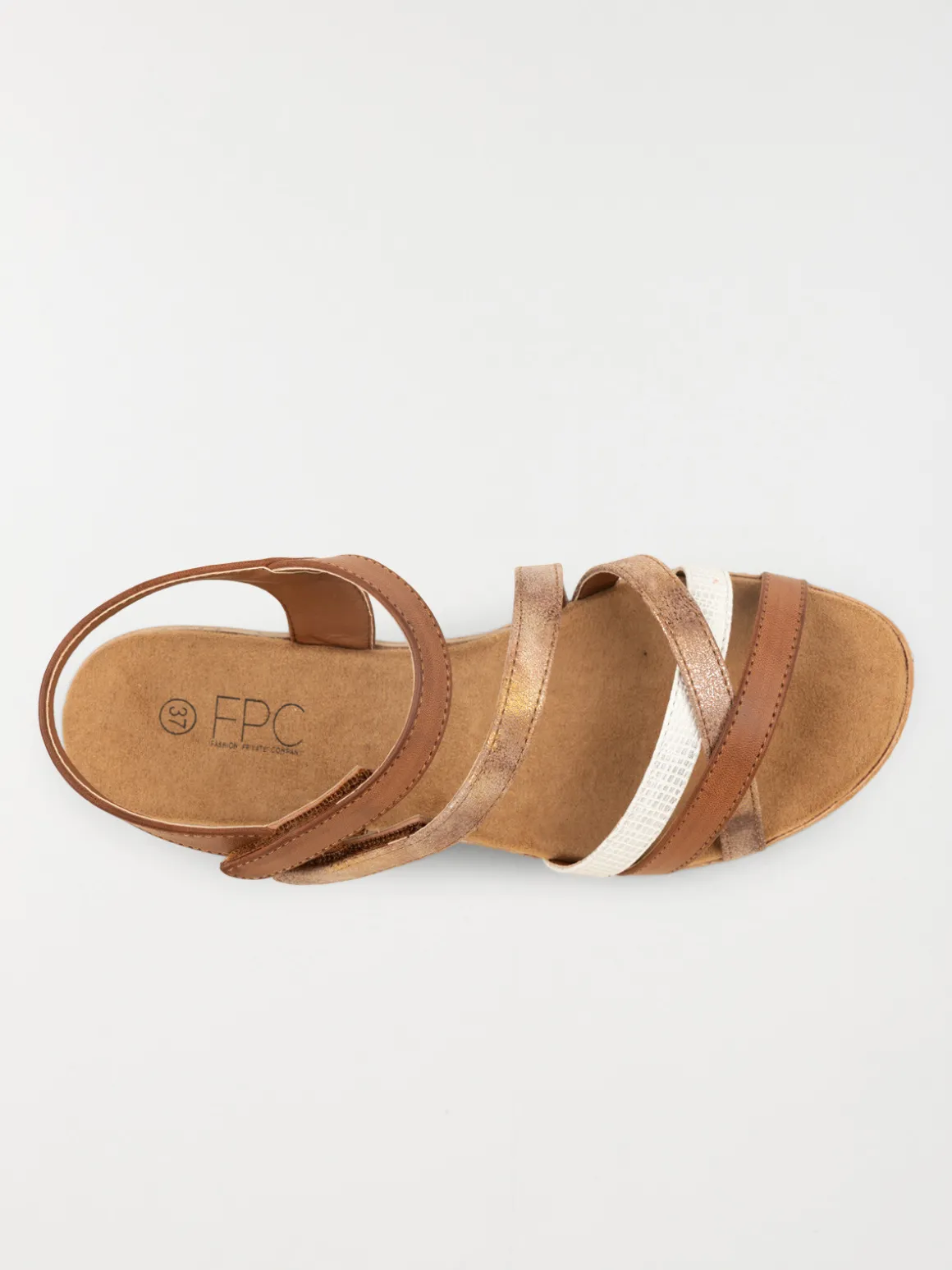 Sandales compensées marron femme (36-41)