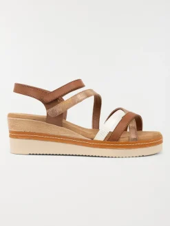 Sandales compensées marron femme (36-41)