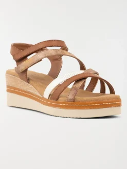 Sandales compensées marron femme (36-41)