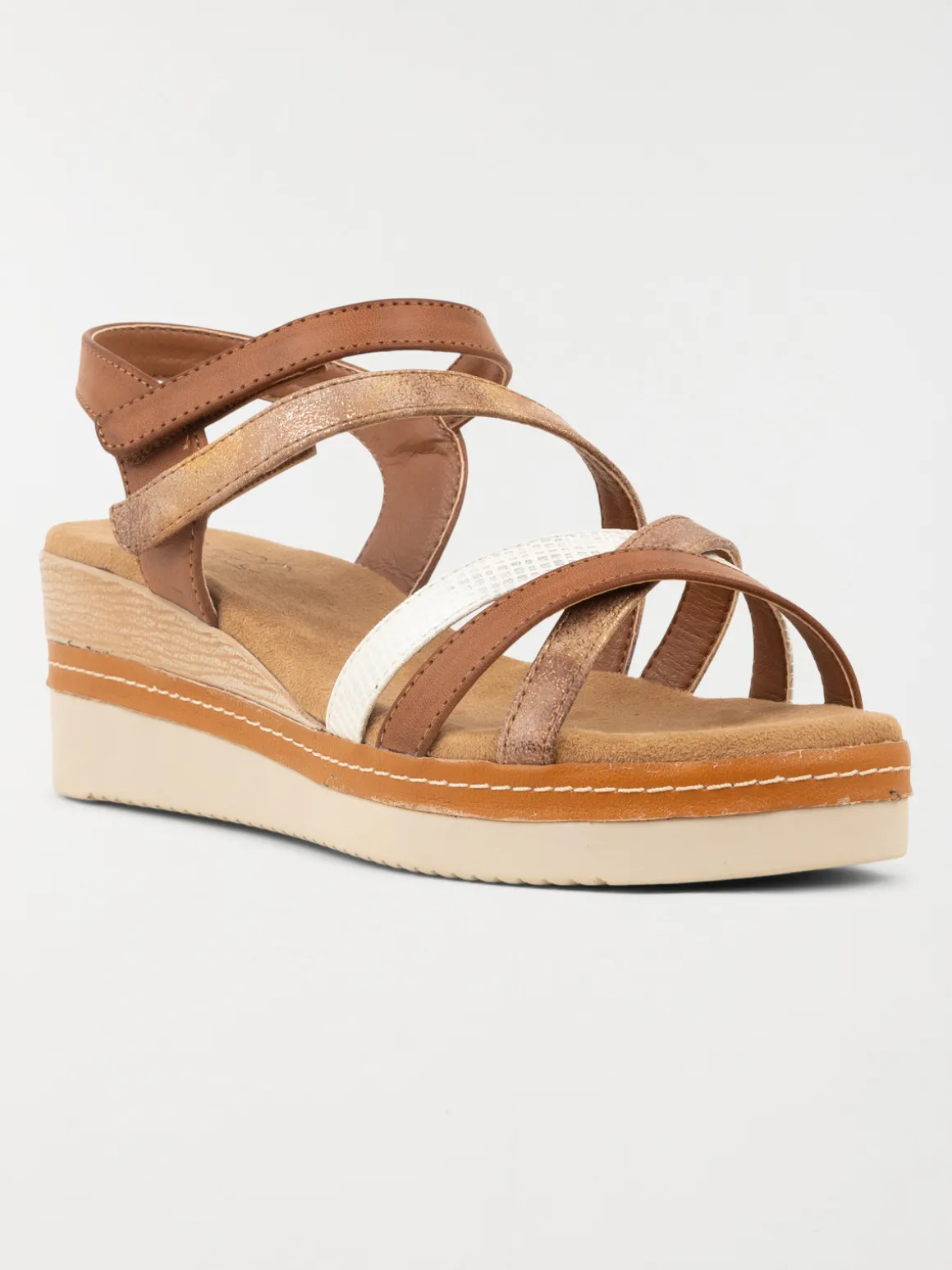 Sandales compensées marron femme (36-41)
