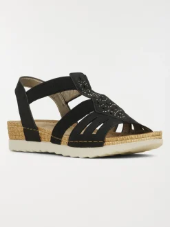 Sandales compensées noires femme (36-41)