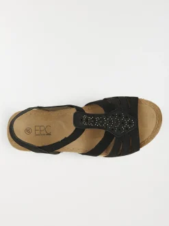 Sandales compensées noires femme (36-41)