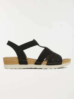 Sandales compensées noires femme (36-41)